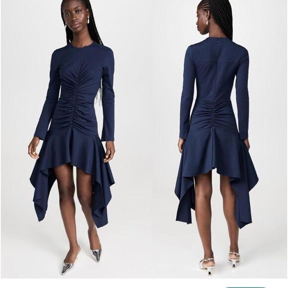 NWT Aknvas Daani Long Sleeve Jersey Dress in Lapis at Nordstrom size 0 - Picture 1 of 8
